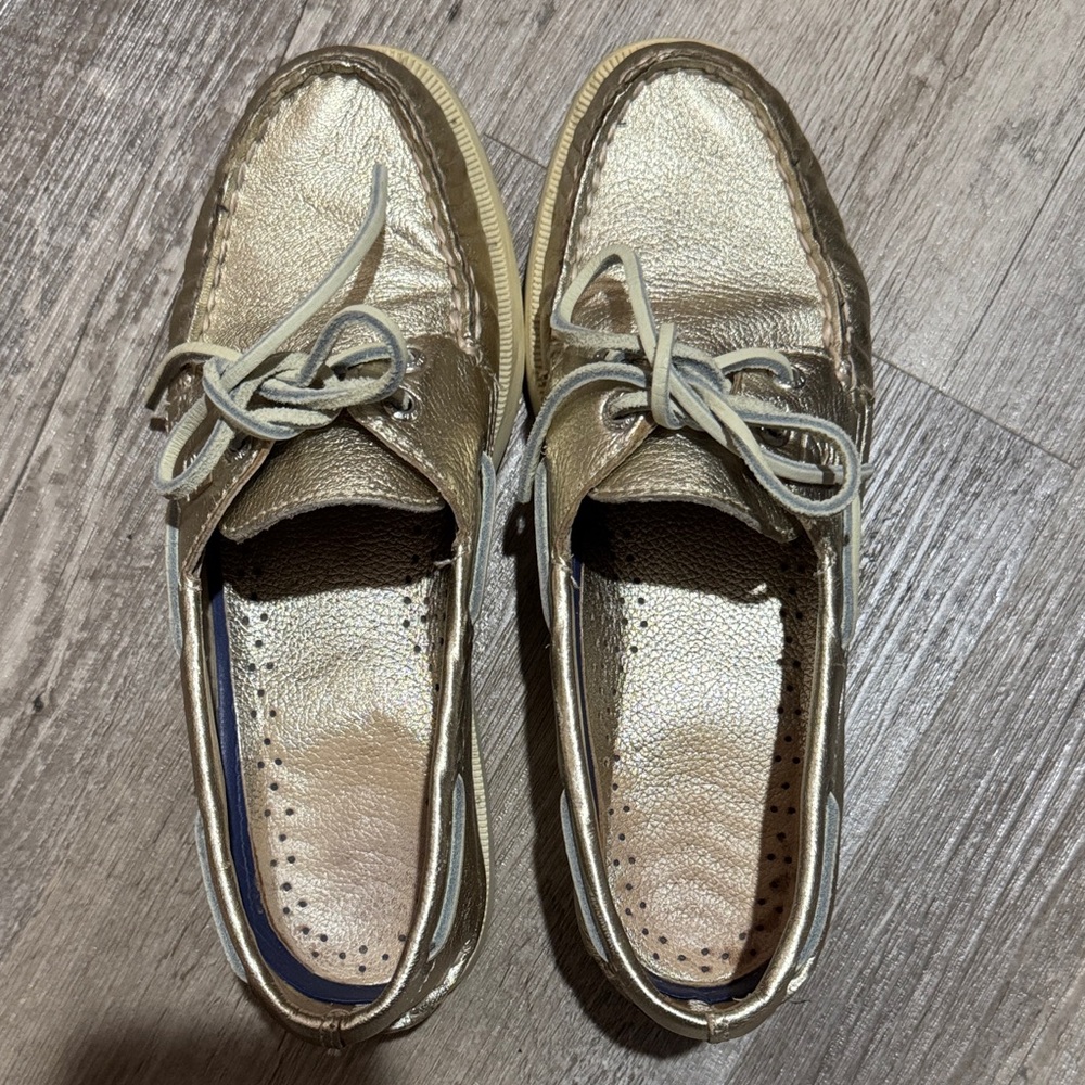 Sperry Gold Metallic Top-Sider Shoes